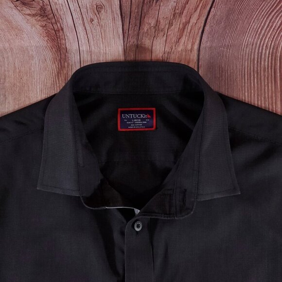 Rare UNTUCKit Mens Large Providence Friars Black Slim Fit LS Button Up Shirt - Picture 6 of 14